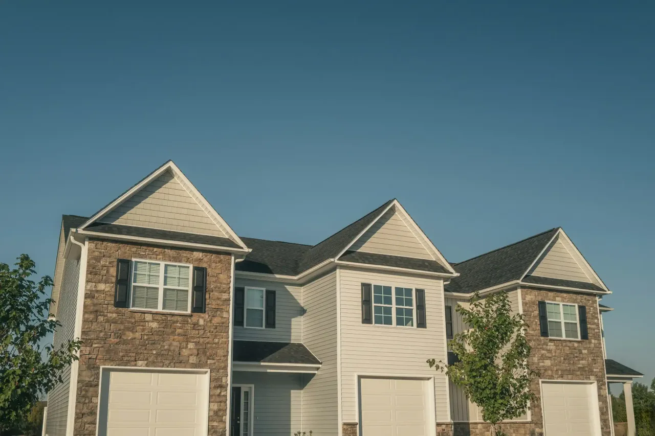 Stone and siding family townhomes
